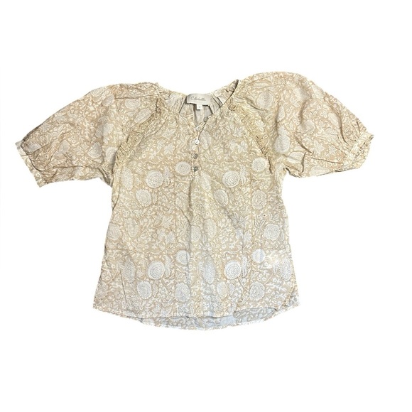 CleoBella Raimi Blouse in Tonal Block Beige Small - Picture 2 of 6